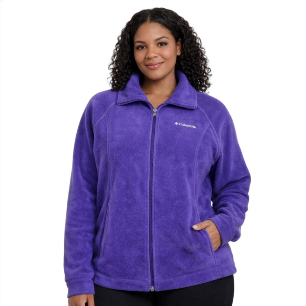Columbia Three Lakes Fleece Jacket Hyper Purple, Women's Size L